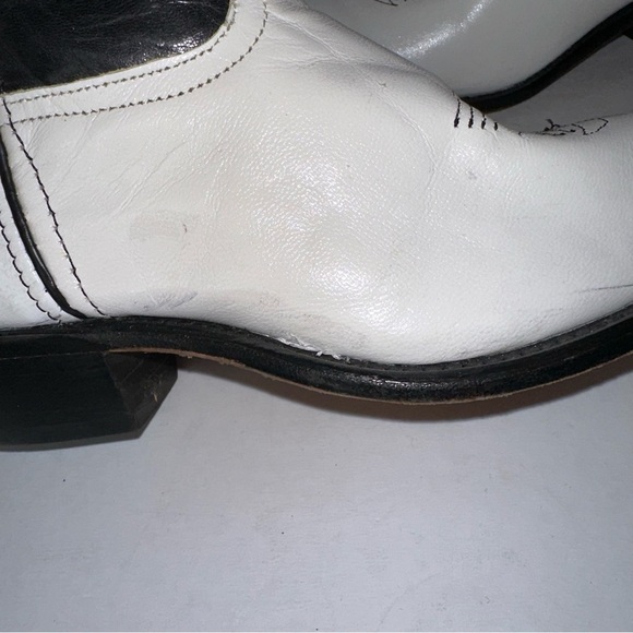 Code West Sz 7 Vintage White Lighting Western Rodeo Boots RARE - Picture 3 of 15